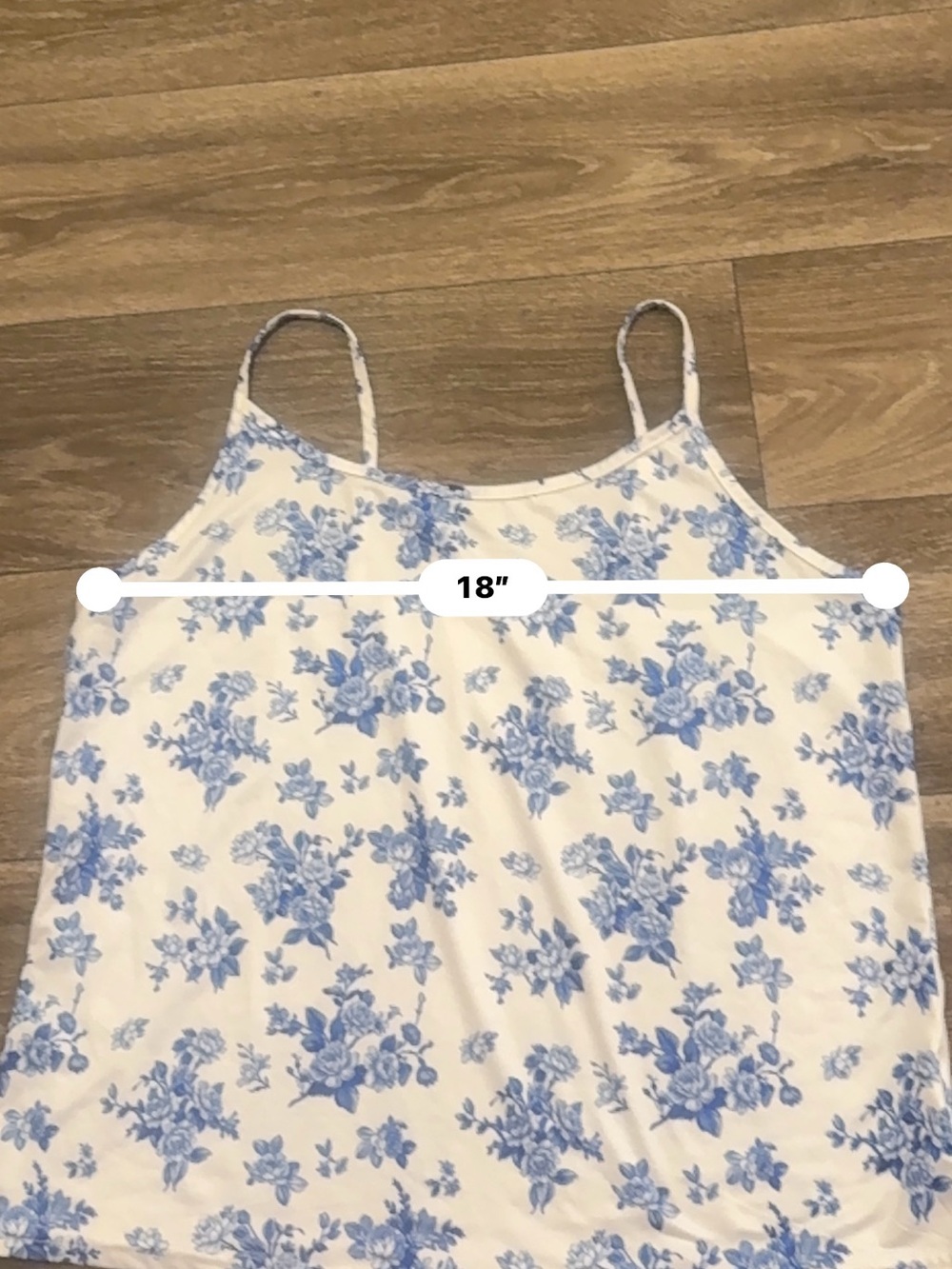 White and Blue Floral Cami Pajama Set - Picture 9 of 10